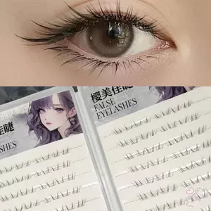 IOIIK Cụm mi đáy 4-6mm C Curl Black Eyelash Extensions cho Beauty Eye Cosplay DIY Makeup