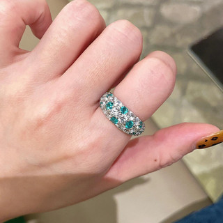 Nhẫn Kim Cương Nữ với đá Corundum Đỏ và Xanh, Phong Cách Sang Trọng cho Tiệc Cao Cấp