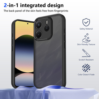 Dành Cho Redmi Note 14 4G / 5G Ốp điện thoại Cứng Mờ Da-Cảm Giác Mềm Khung TPU Chống Sốc Mỏng Vỏ