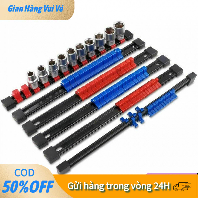 [24H] Giá Đỡ Ổ Cắm Dạng Thanh Ray – Sắp Xếp Đầu Tuýp Gọn Gàng, Tiết Kiệm Không Gi