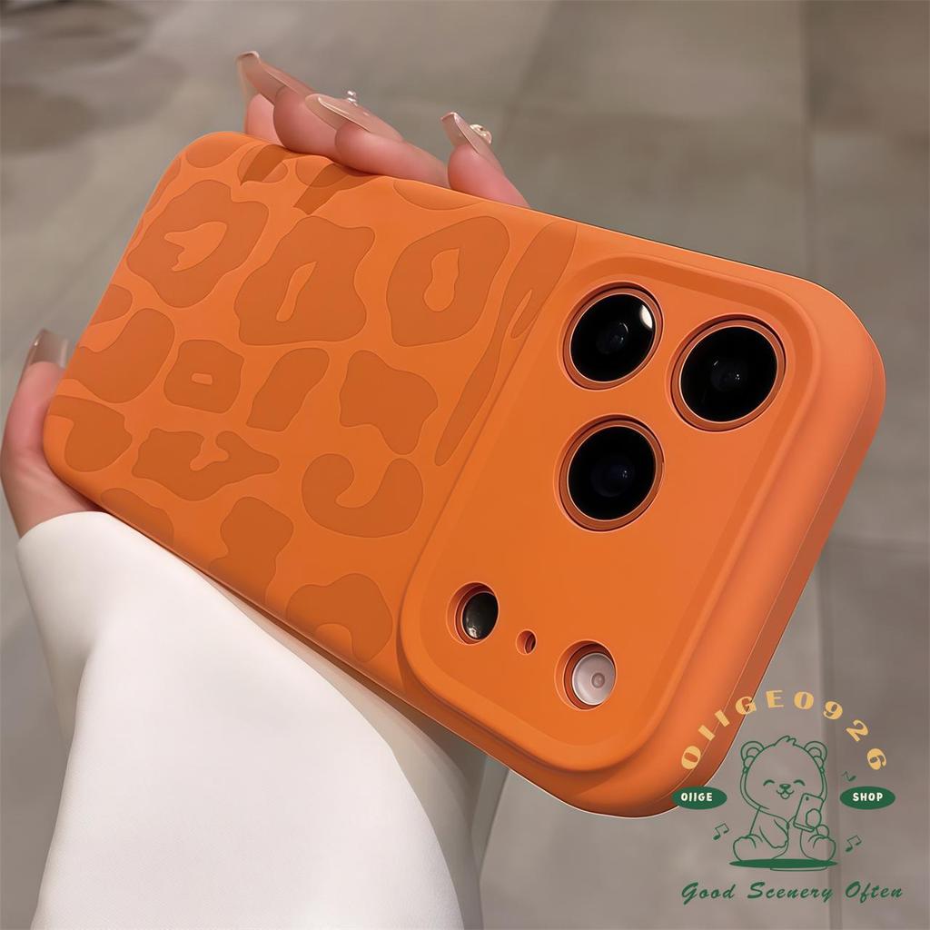 【 Ốp lưng iPhone17 】 Macaroon lỏng mờ in hình da báo Vỏ điện thoại iphone17 Pro Max 16 cho vỏ iPhone Vỏ mềm silicon TPU chống sốc