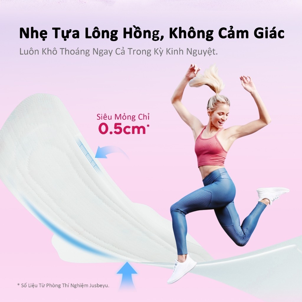 [Combo 6] Băng Vệ Sinh Jusbeyu Siêu Mềm Mỏng Ngày Và Đêm 290mm