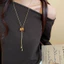 Hổ Mắt Đá Zircon Bông Tuyết - Mặt Dây Chuyền Phong Cách Retro Maillard Sang Trọng