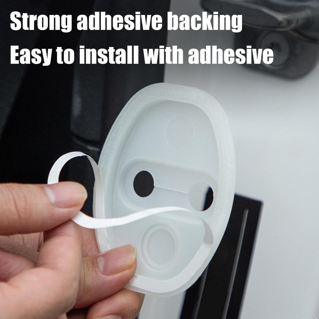 Car Door Strike Protector Car Door Lock Protective Cover Silicone Luminous Shock Absorption Pad for Most abrtedvn