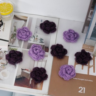 Hoa len handmade mini crochet rose thủ công phụ kiện kẹp tóc trang trí áo DIY 10 bông nhiều màu sắc móc sẵn quà tặng sợi cotton tinh tế nhỏ nhắn đính túi xách làm scrapbooking mỹ thuật chất lượng cao đẹp xinh xắn dệt kim 3d đa năng