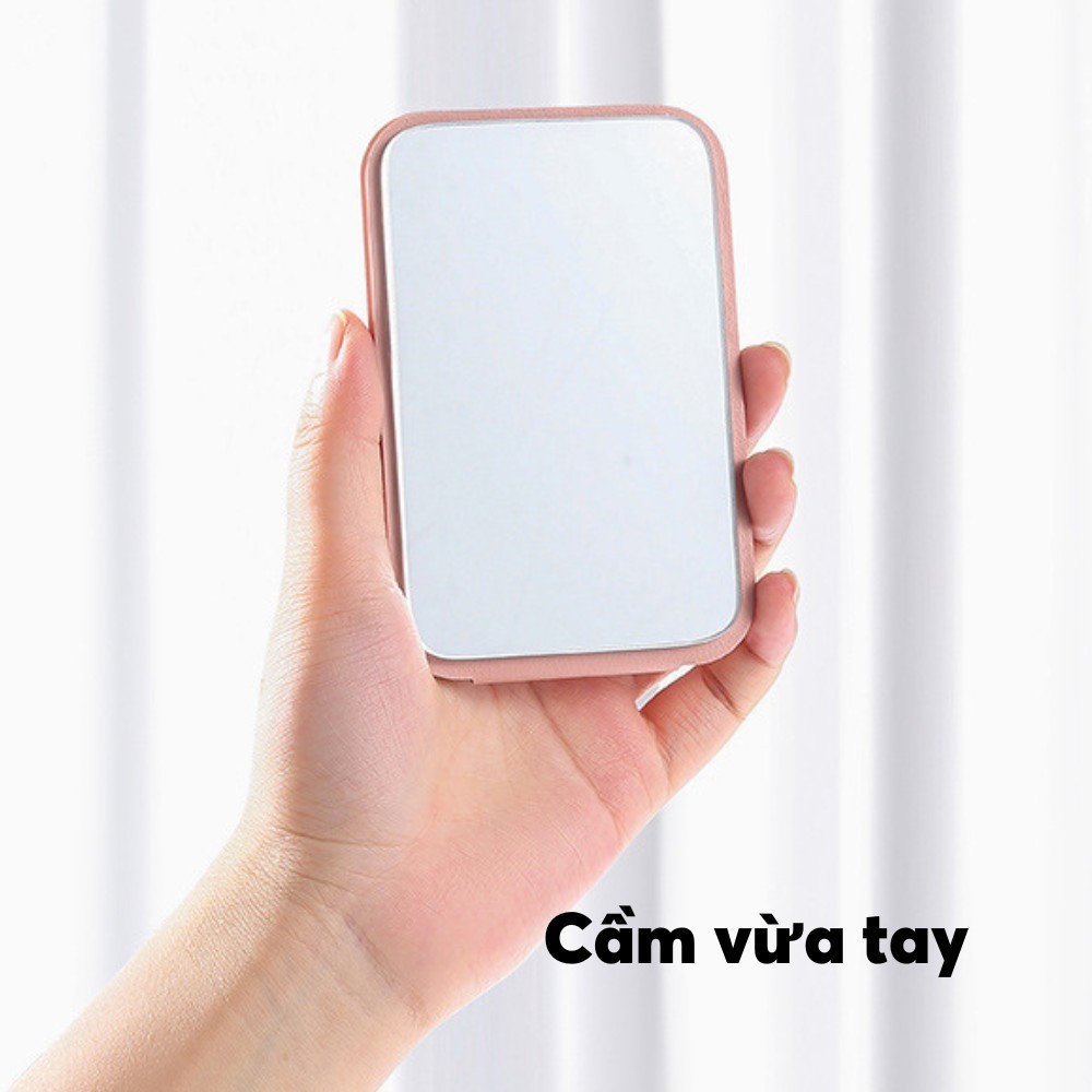 Gương Trang Điểm Gấp Gọn Cho Nữ, Gương Bọc Da Cao Cấp, Gương Bỏ Túi Mini