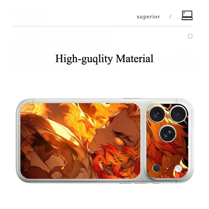 [Nhãn dán máy ảnh + Nhãn dán mặt sau] Dành cho IPhone 17 Pro / 17 Pro Max Anime Demon Slayer In Micro Matte Trang trí mặt sau giấy mềm Chống mài mòn Chống trầy xước