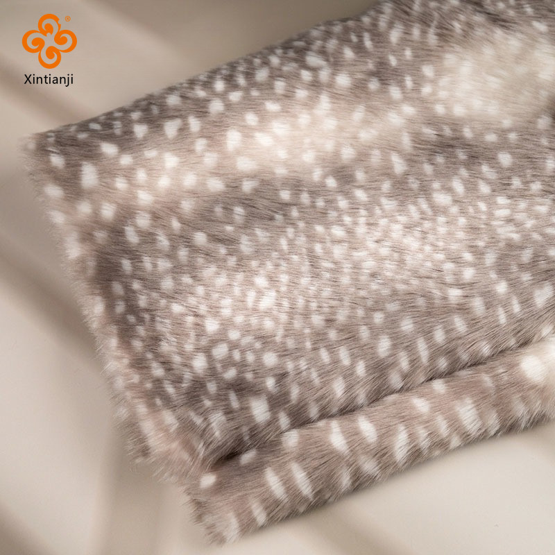 40x50cm 2cm Cọc Động Vật Da Báo Hươu In Len Ngắn Lông Thú Giả Vải Hiệu Suất Quần Áo Mũ Thảm Thảm DIY May Vải TJ23210