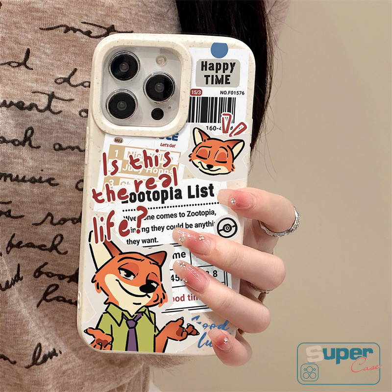 Ốp Lưng Tương Thích Cho IPhone 17 16 11 15 13 14 12 Pro Max Air XR X XS Max 16 8 14 15 6 6s Plus SE 2020 Hoạt Hình Thời Trang Dễ Thương Fox Bunny Cặp Đôi Zootopia Bìa Mềm