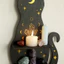 Sản phẩm mới Gothic Động Vật Hình Mèo Gỗ Tường Pha Lê Giá Để Đồ B & B Trang Trí Nhà Cửa Thủ Công