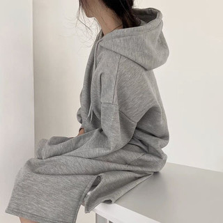 Mùa Thu Đông Phong Cách Có Mũ Trùm Đầu Áo Dài Nữ Phiên Bản Hàn Quốc Rời Ôm Hơn Nhìn Giữa Chiều Dài Trên Đầu Gối Đầm Lông Cừu E
