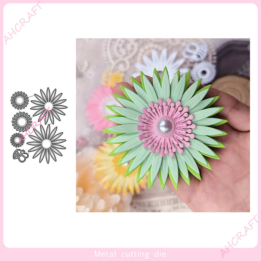 Bộ Hoa Kim Loại Thép Carbon Cắt Khuôn DIY Dập Nổi Mẫu Sổ Lưu Niệm Album Ảnh Thiệp Chúc Mừng Cắt Chết Giấy Nghệ Thuật Khuôn