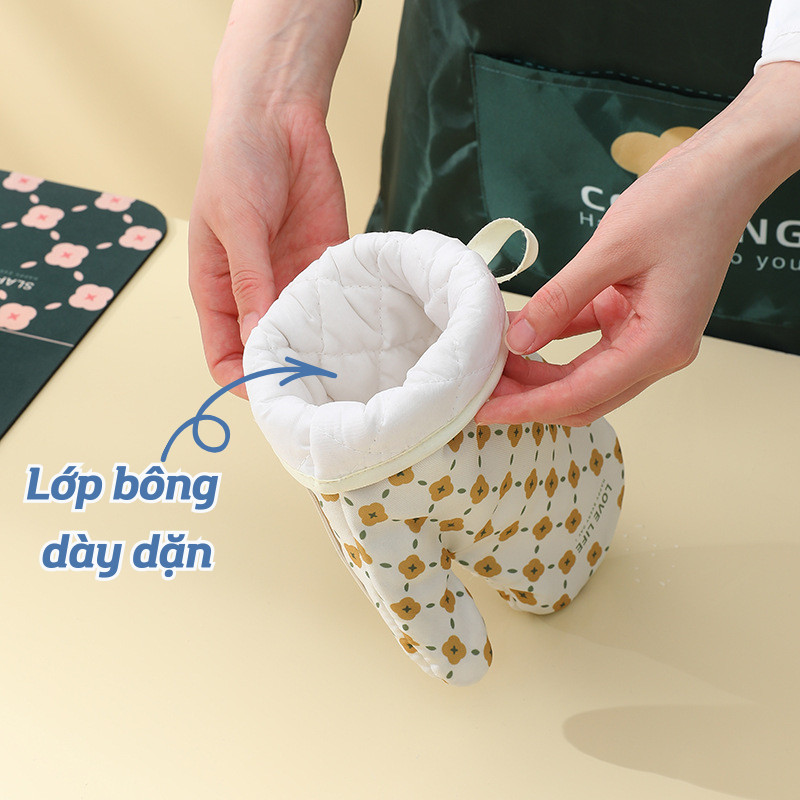 Găng Tay Cách Nhiệt Chống Bỏng Nhà Bếp, Găng Tay Lò Nướng Silicon Chịu Nhiệt Cao, Chống Trượt An Toàn Khi Nấu Ăn
