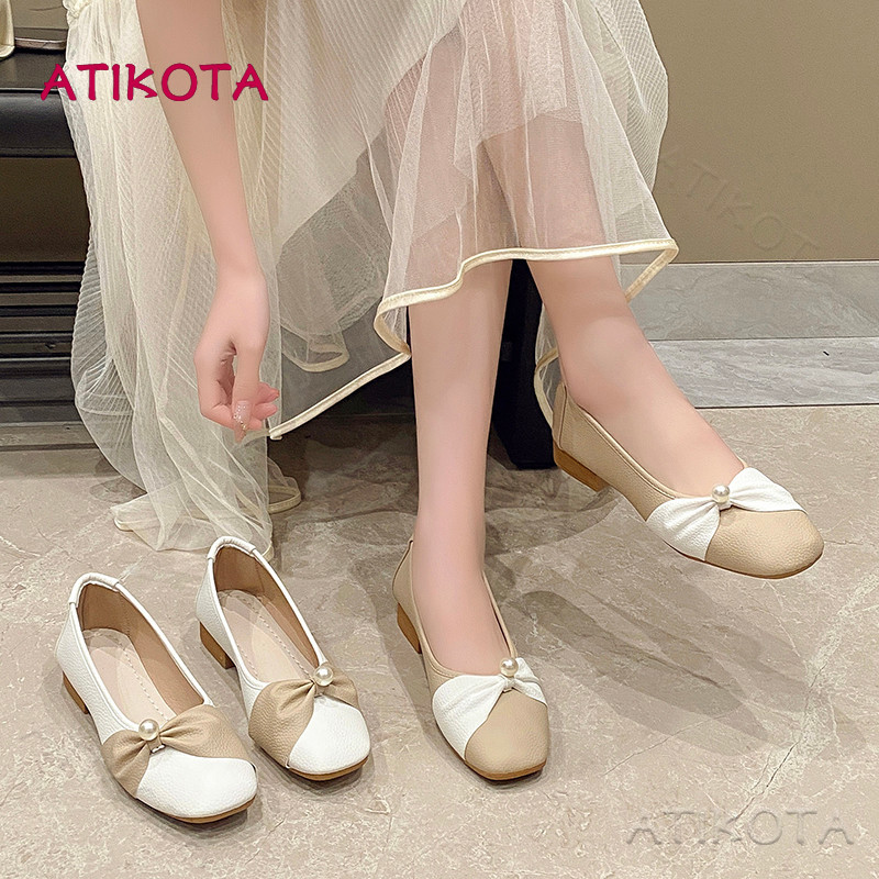 Giày Đế Bằng Nữ Atikota Slip-on Thời Trang Ngọt Ngào Cổ Tích Đa Năng Thoải Mái Nhẹ Đế Bằng Thường Ngày