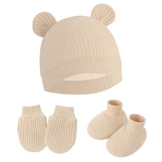 DE Scratch Mittens Tất Mũ Mầm Non Găng Tay Cotton Mũ