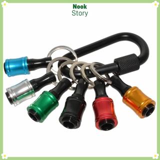 NOOKSTORY 6 Cái Móc Chìa Khóa Adapter Mũi Khoan, 6 Chiếc Giá Đỡ Đầu Tua Vít Cầm Tay, Chân Lục Giác Di Động Trọng Lượng Nhẹ Dụng Cụ Cầm Tay Ngoài Trời