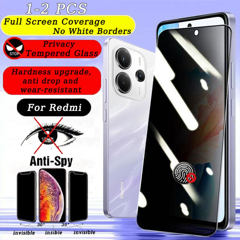 Kính cường lực chống vân tay full màn cho Redmi Note 14 14s 13 13R 12R 12 Turbo 12s 11 11T 11s 11E 11R 10 10s 9 9s Pro 5G 4G 2025