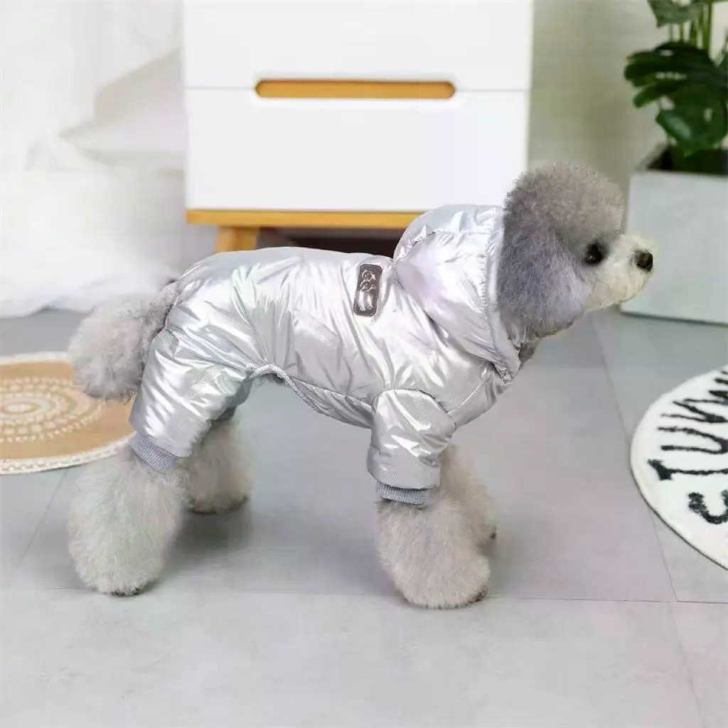 Quần áo bốn chân không thấm nước và ấm áp mùa thu đông cho chó nhỏ Teddy mặc cộng với quần áo thú cưng lông cừu