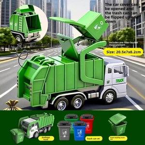 Mô phỏng xe chở rác thành phố vệ sinh kỹ thuật xe phân loại rác quán tính đồ chơi trẻ em mô hình xe hơi cho bé trai