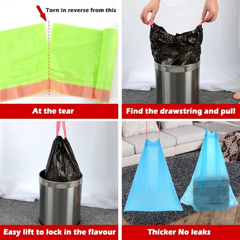 1 / 3 / 5 Cuộn Túi đựng rác dùng một lần nhà bếp / Túi đựng rác phòng tắm / Túi đựng rác vệ sinh di động