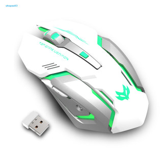 [Ky] T1 Chuột chơi game không dây quang USB có đèn nền im lặng có thể sạc lại 24G tiện dụng
