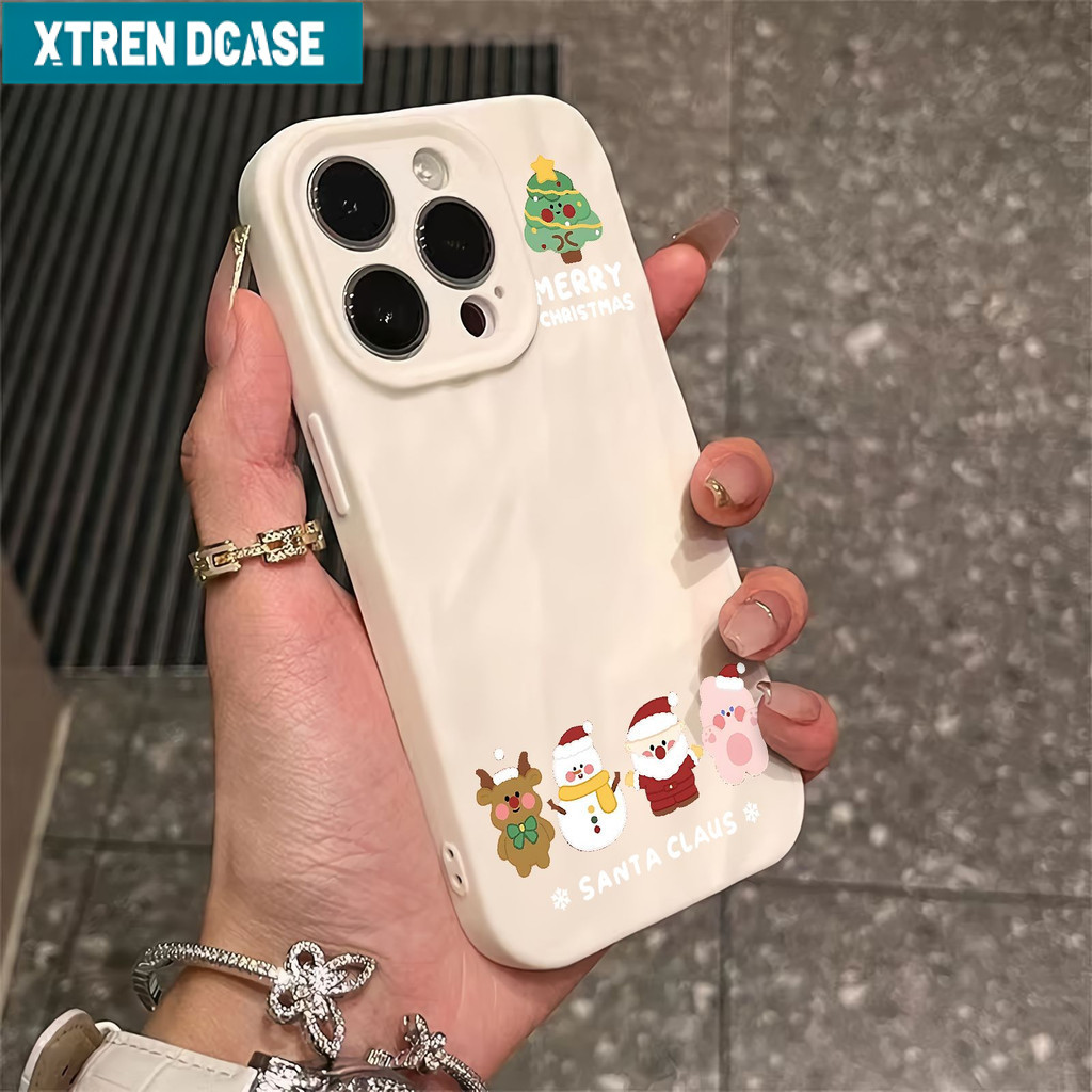 Ibumpers Ốp Điện Thoại Ông Già Noel Dễ Thương Họa Tiết Hoạt Hình Silicon Mềm Cao Cấp Chống Sốc Cho iPhone 11 12 13 14 15 16 17 Pro Max IP 7 8 Plus Iphon X XS XR Xs max