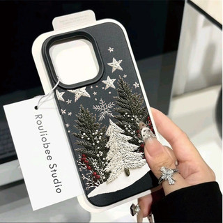 Ốp Điện Thoại Di Động Cây Giáng Sinh Hợp Thời Trang Cho IPhone 17 Pro Max 16 15 14 13 12 11 Pro Max Plus 16e 17 Air Shell Họa Tiết Lichee Dễ Thương Chống Sốc Silicon Mềm Mờ Màu Kẹo
