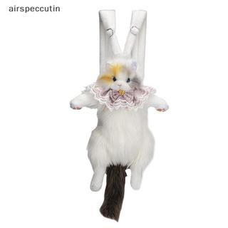 Airspecutin Ba lô búp bê nhồi bông dễ thương Hình động vật Ba lô sang trọng Túi đi học trẻ em Ba lô mô phỏng Quà tặng sinh nhật EN