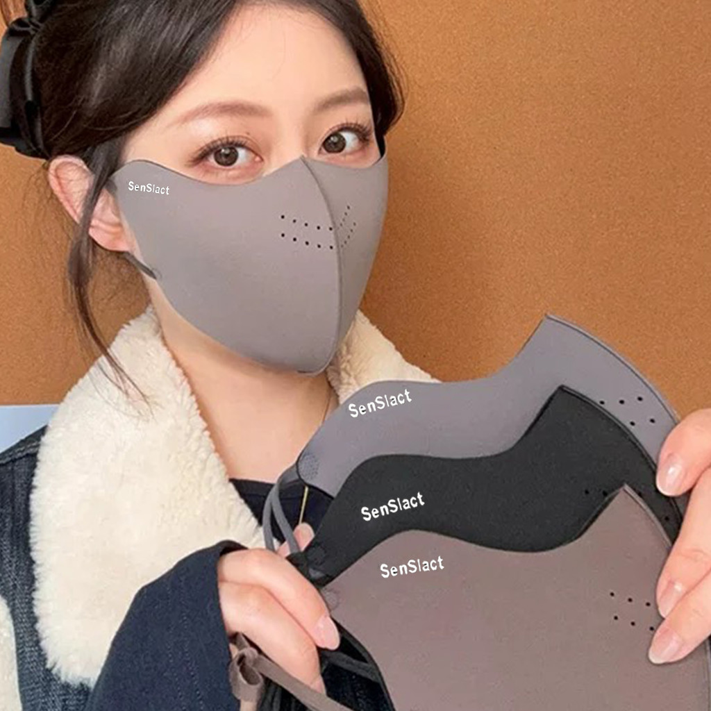 Mặt nạ trượt tuyết đi xe đạp ngoài trời - Tấm che mặt lông cừu 3D giữ nhiệt, chống gió và sương mù