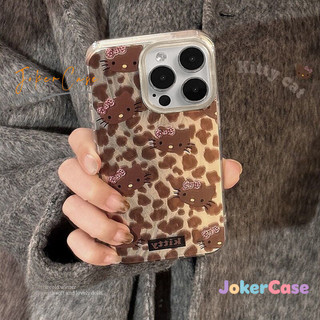 Cho iPhone 16 15 11 13 12 17 14 Pro Max XR X XS Max 14 16 8 7 15 Plus SE2020 Air Túi mềm Kitty họa tiết da báo dễ thương