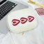 Túi đựng bút ORDOBOX, Túi trang điểm bánh Sandwich dâu tây sang trọng Fuzzy, Túi đựng mỹ phẩm đa chức năng thêu dễ thương Kawaii