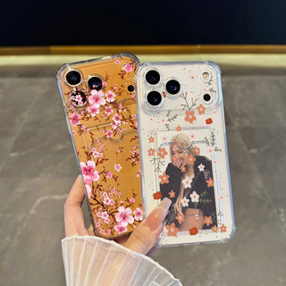 Dễ Thương Màu Đỏ Trắng Hoa Cúc Cây Đựng Thẻ Ví Cho Xiaomi Redmi Note 14 13 12 Pro Plus 5G 4G 12S Ốp Lưng Mềm Hoạt Hình Silicon Chống Sốc TPU