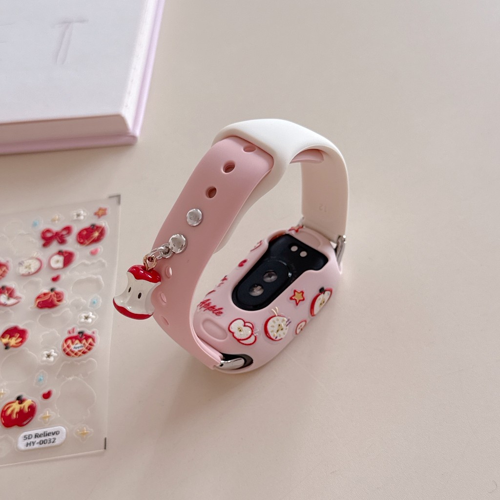 Ốp Silicon Mềm + Dây Đeo Cho Xiaomi Mi Band 10 9 8 Dây Đeo Tay Cho Mi Band 9Ceramic Phiên Bản Vòng Tay Gửi Miếng Dán