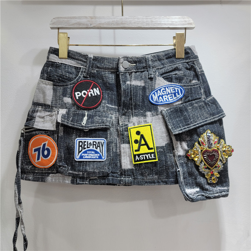 Áo Trượt Tuyết Denim Phong Cách Công nghiệp Mùa Xuân-Hè 2025, Nhiều Túi, Phù Hợp Cho Nữ