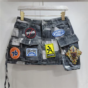 Áo Trượt Tuyết Denim Phong Cách Công nghiệp Mùa Xuân-Hè 2025, Nhiều Túi, Phù Hợp Cho Nữ