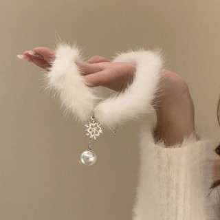 Choker Bông Tuyết Ngọc Trai Mặt Dây Chuyền Sang Trọng, Phù Hợp Dịp Thu Đông và Giáng Sinh