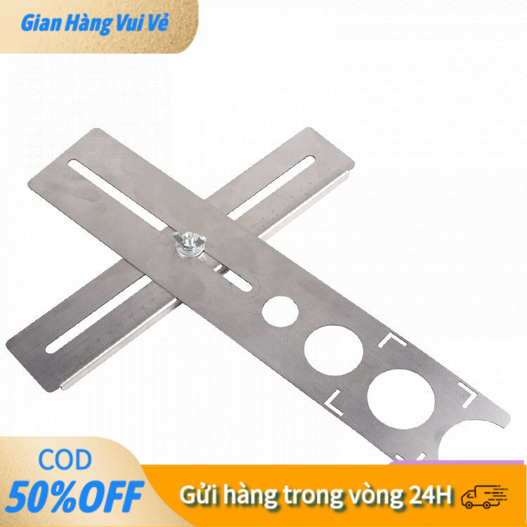 【24H】Thước Lấy Dấu Khoét Lỗ Trên Gạch Men, Kính – Inox 201 Không Gỉ, Dụng Cụ Định Vị Khoan Lỗ