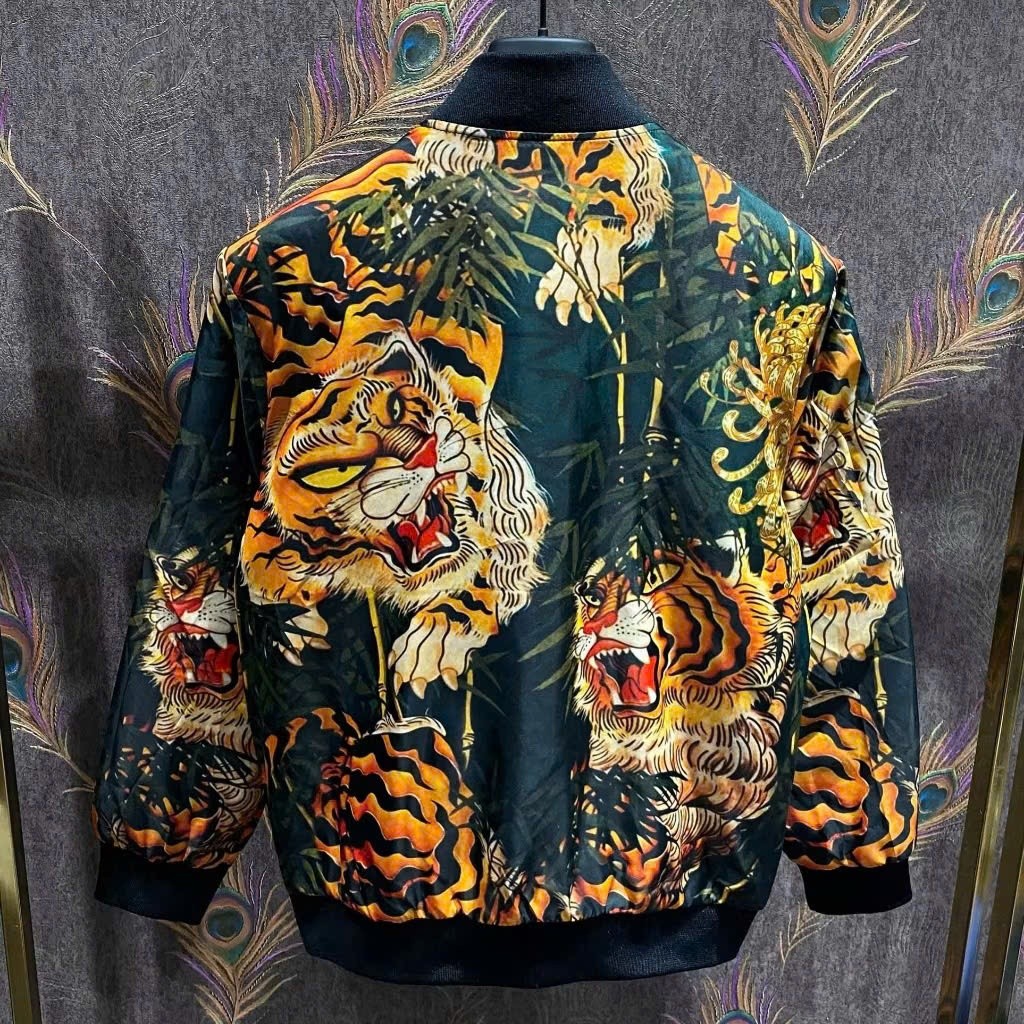 Áo Bomber Gió Hổ Hoa Lá KCloset Áo Khoác Dù 2 Lớp Dày Dặn Dáng Rộng Nam Nữ NA55