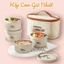 Hộp Cơm Giữ Nhiệt Văn Phòng 3-4 Tầng Cao Cấp, Quay Được Lò Vi Sóng Kèm Túi Đựng Và Đũa Thìa