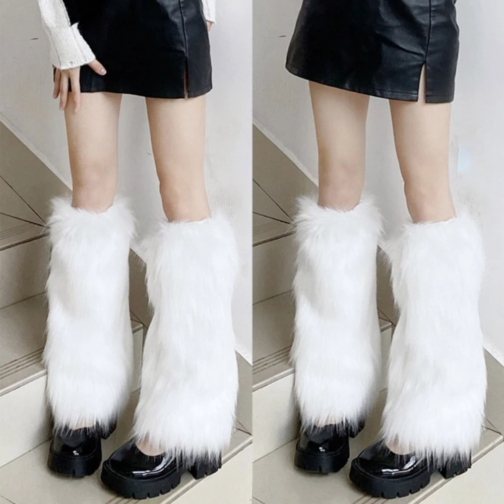 Tất Lông Cao Cổ, Vớ Ống Chân Phối Lông Phong Cách Hàn Quốc Giữ Ấm Mùa Đông Thời Trang Cosplay
