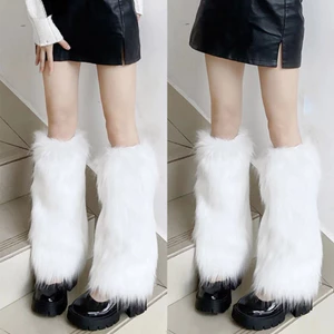 Tất Lông Cao Cổ, Vớ Ống Chân Phối Lông Phong Cách Hàn Quốc Giữ Ấm Mùa Đông Thời Trang Cosplay