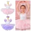 Váy múa ba lê trẻ em YUUKII, Tutu múa ba lê hiện đại đính Sequin, Đầm dự tiệc phồng thời trang Trang phục khiêu vũ Trẻ em bé gái