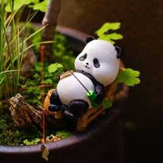 Bức tượng câu cá gấu trúc, trang trí bể cá, cảnh quan, rockery nhân tạo, tính năng nước, sắp xếp ao cá.