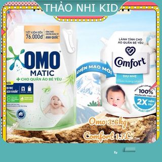 [HỎA TỐC] Nước giặt omo matic cho quần áo bé yêu 3.6kg, nước xả comfort 1.7L cho bé yêu -chính hẵng