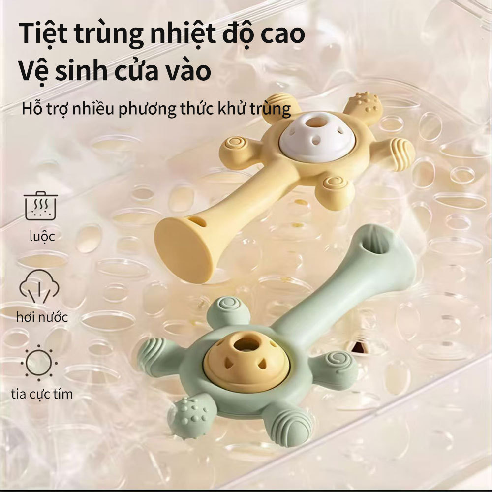 Baby Rattle and Teether Set BPA Free Silicone Sensory Teething Toy for 6M