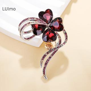 Trâm cài bốn lá cỏ ba lá kim cương giả pha lê - Phụ kiện thời trang cho nữ và làm quà tặng