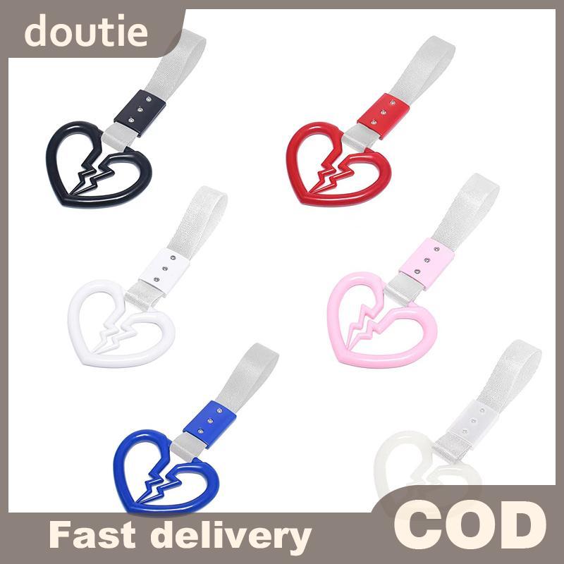 Doutie Dễ Thương Vỡ Hình Trái Tim Xe Chống Tĩnh Điện Dây Đeo Trang Trí Vòng Cảnh Báo Tàu Điện Ngầm Xe Buýt Tay Cầm Xe Phía Sau Trước Ốp Lưng Cảnh Báo Vòng VN