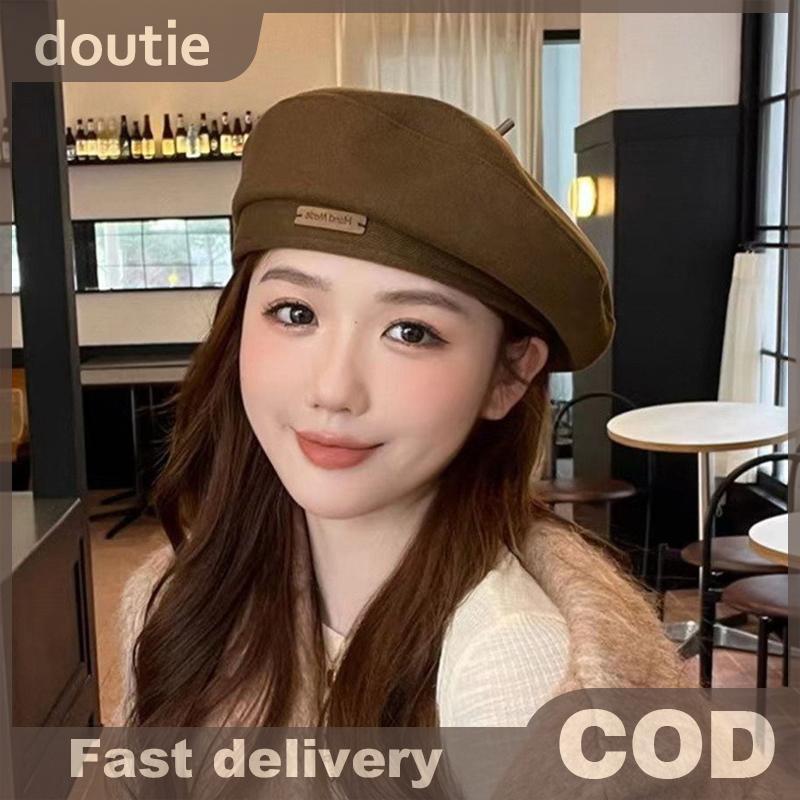 Doutie Cotton Nữ Mũ Nồi Mùa Đông Mũ Vintage Pháp Kẻ Sọc Top Họa Sĩ Mũ Thu Đông Phố Hình Bát Giác Mũ Nồi VN