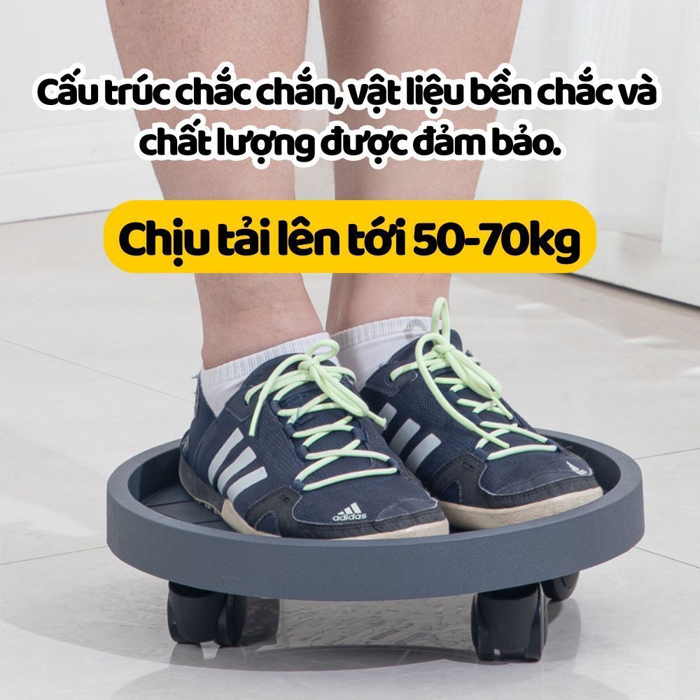 Đế Lót Chậu Hoa, Cây Cảnh Có Bánh Xe Di Chuyển Tiện Lợi DINO, Đế Kê Chậu Cây Chất Liệu Nhựa PP Dày Dặn
