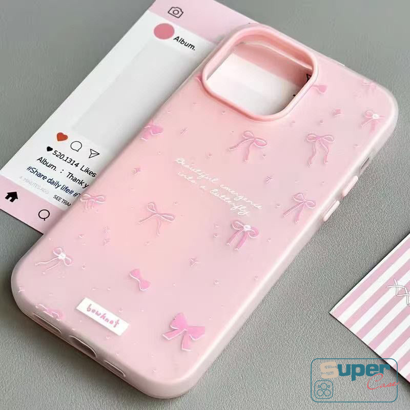 Ốp Lưng Tương Thích Cho IPhone 13 16 11 15 17 14 12 Pro Max 7Plus 16 15 17 Pro XR Air X XS Max Ngọt Ngào Nơ Dễ Thương Hoa Nhiều Màu Sắc Silicon 2 in1 Cover